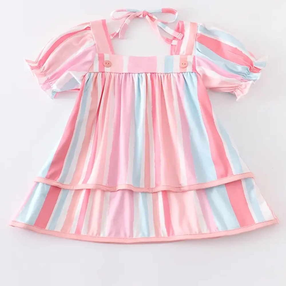 Striped Pink and Blue Kids Blouse